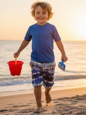 Thereabouts Boys Shark 2-Piece Tee & Tie-Dye Shorts Set Blue/White XS(6/7)